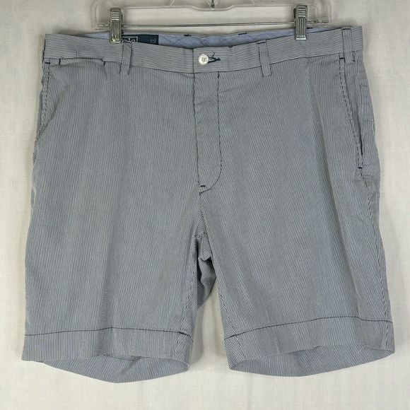 Polo Ralph Lauren Shorts Men's 38 Chino Blue White Striped Slash‎ Pockets 37x8 - Picture 1 of 12
